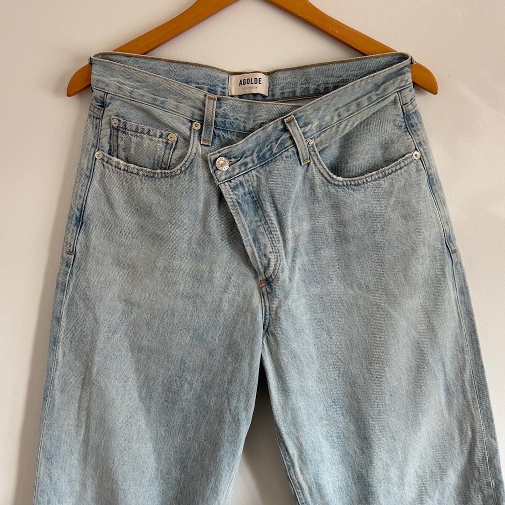 Agolde Criss Cross Relaxed Light Blue Jeans